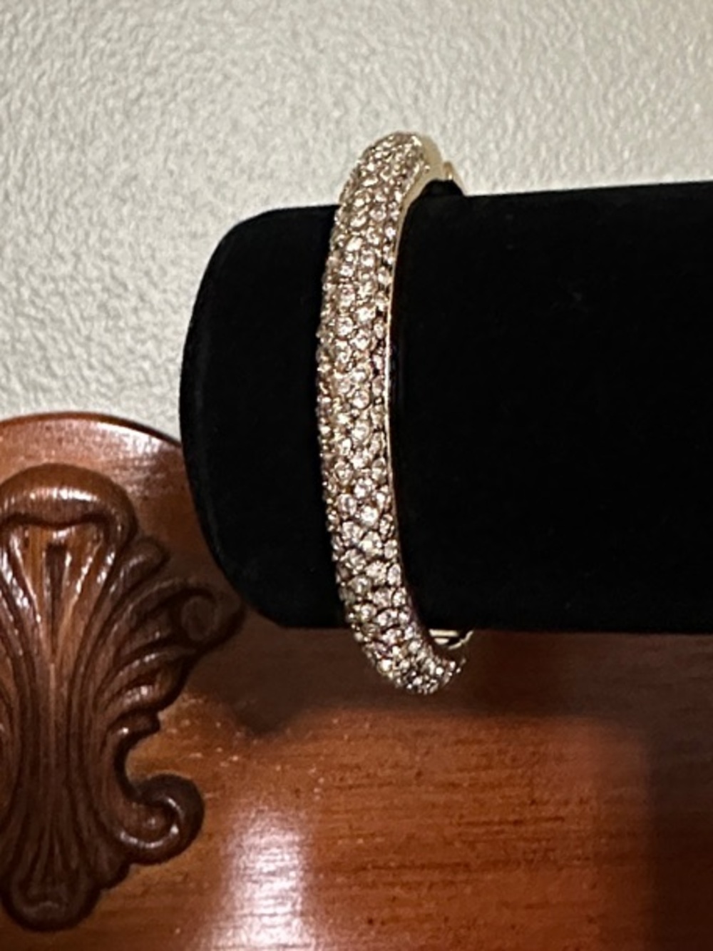 Crystal Pave Gold-Tone Bangle Bracelet
